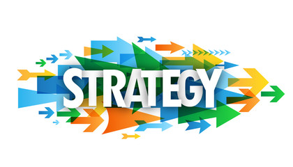"STRATEGY" Icon with Arrows Background