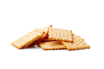 Cracker cookies isolated on white background