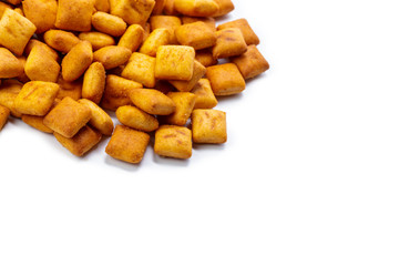 Cracker cookies isolated on white background