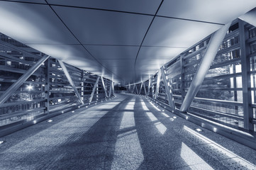 Empty modern pedestrian walkway
