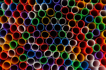 Colorful drinking straws