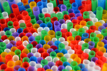 Colorful drinking straws