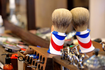 Fototapeta na wymiar Barber shop with accessory and equipments