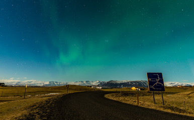 northern light over the Icelandic sky