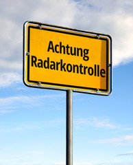 Obraz premium Achtung Radarkontrolle