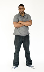 Fototapeta premium Adult Mustache Man Face Expression Studio