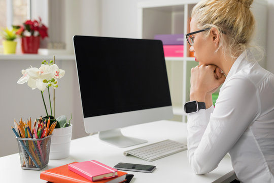 Woman working on computer