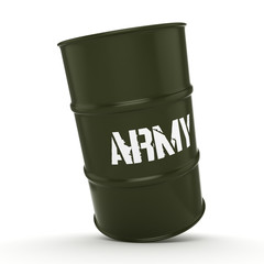 3D rendering army barrel