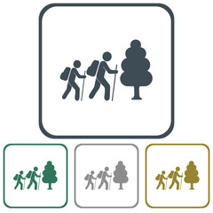 Hiking icon illustration isolated vector sign symbol
