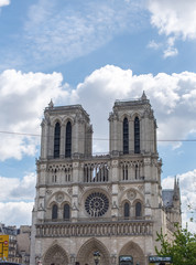 Fototapeta na wymiar View of Notre Dame Cathedral, Paris, France