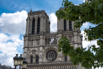 Fototapeta na wymiar View of Notre Dame Cathedral, Paris, France