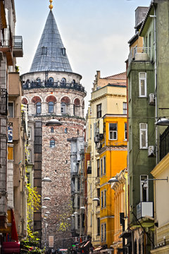 Galata Tower in the Galata quarter of Istanbul, Turkey