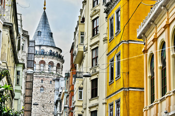 Fototapeta premium Galata Tower in the Galata quarter of Istanbul, Turkey