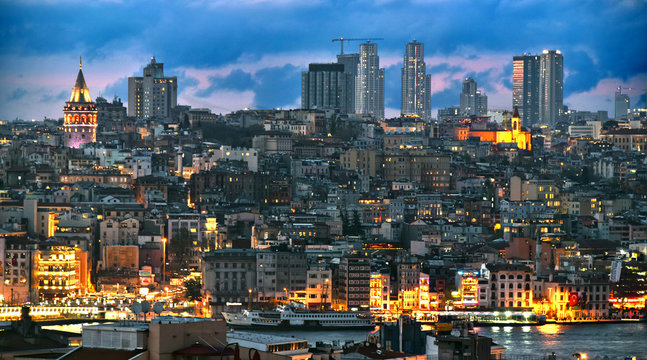 Panoramic view of Istanbul with Galata Tower
