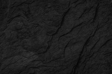 Obraz premium Black Stone background. Dark gray texture close up high quality May be used blank for design. Copy space
