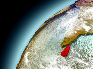 Sri Lanka from orbit of model Earth