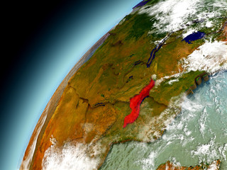 Malawi from orbit of model Earth