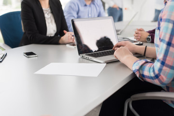 Business Team At A Meeting at modern office building