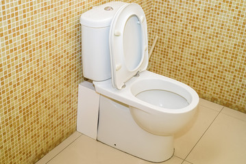 White modern toilet bowl in the bathroom