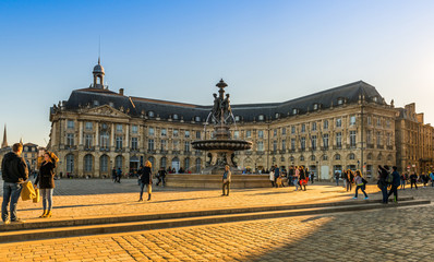 Obraz premium Place de la bourse à Bordeaux, Gironde, Nouvelle-Aquitaine, France