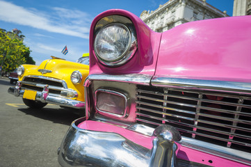 Bright and colorful street scene in Havana, Cuba