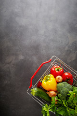 Shopping for vegetables copy space concept
