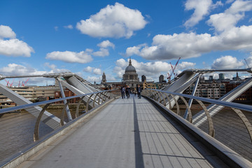 View of the dome of St. Paul's Cathedral from the Millennium Bridge