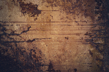 Dark Old rusty grunge metal texture background with copy space