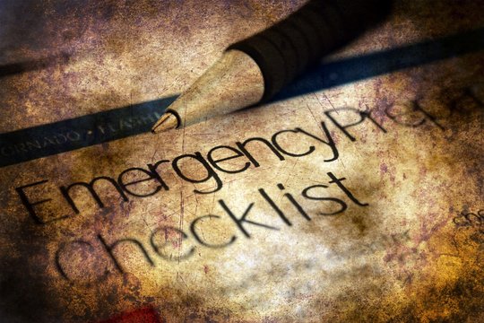 Emergency checklist grunge concept