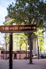 Pointer to Triumphal Arch in Paris,France