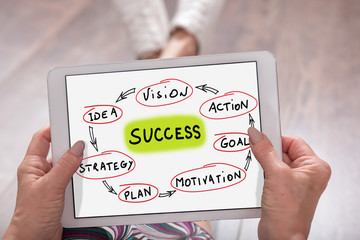 Success concept on a tablet