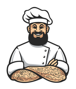 Hipster Chef Vector Icon