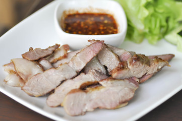 grilled pork with sauce