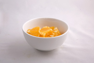 Orange slices in a bowl