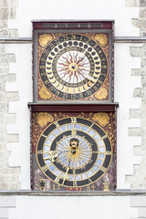 Fototapeta na wymiar Uhr am Rathaus von Görlitz, Oberlausitz