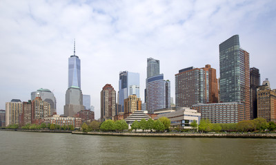 Fototapeta na wymiar Manhattan view taken from Hudson river, USA