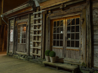 Fototapeta na wymiar Historic wooden warehouses on Bryggen in Bergen