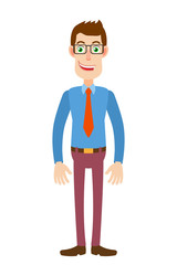 Full length portrait of Cartoon Businessman Character