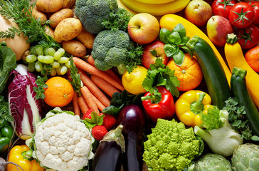Verschillende groenten en fruit