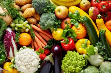 Fotobehang Verschillende groenten en fruit © exclusive-design