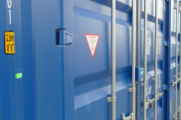 blue cargo container