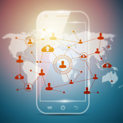 Social networking technologies in a smartphone