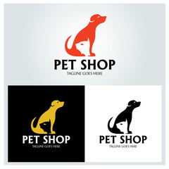 Pet shop logo design template. Vector illustration