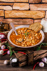 Meat soup with beans