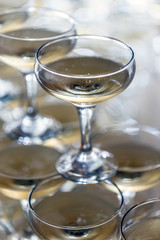 Champagne pyramid on event