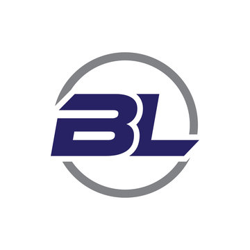 bl initial letter logo with circle blue color