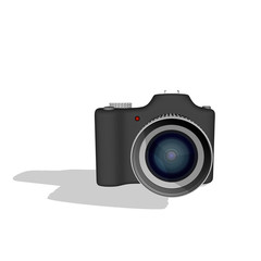 Fototapeta premium Photo camera. Isolated on white. 3d Vector illustration.Front view.