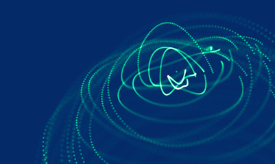 Abstract Blue Geometrical Background . Connection structure. Science background. Futuristic Technology HUD Element . onnecting dots and lines . Big data visualization and Business .