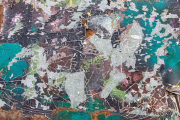 old cracked camouflage paint  texture on metal