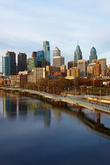 Vertical view of the Philadelphia skyline